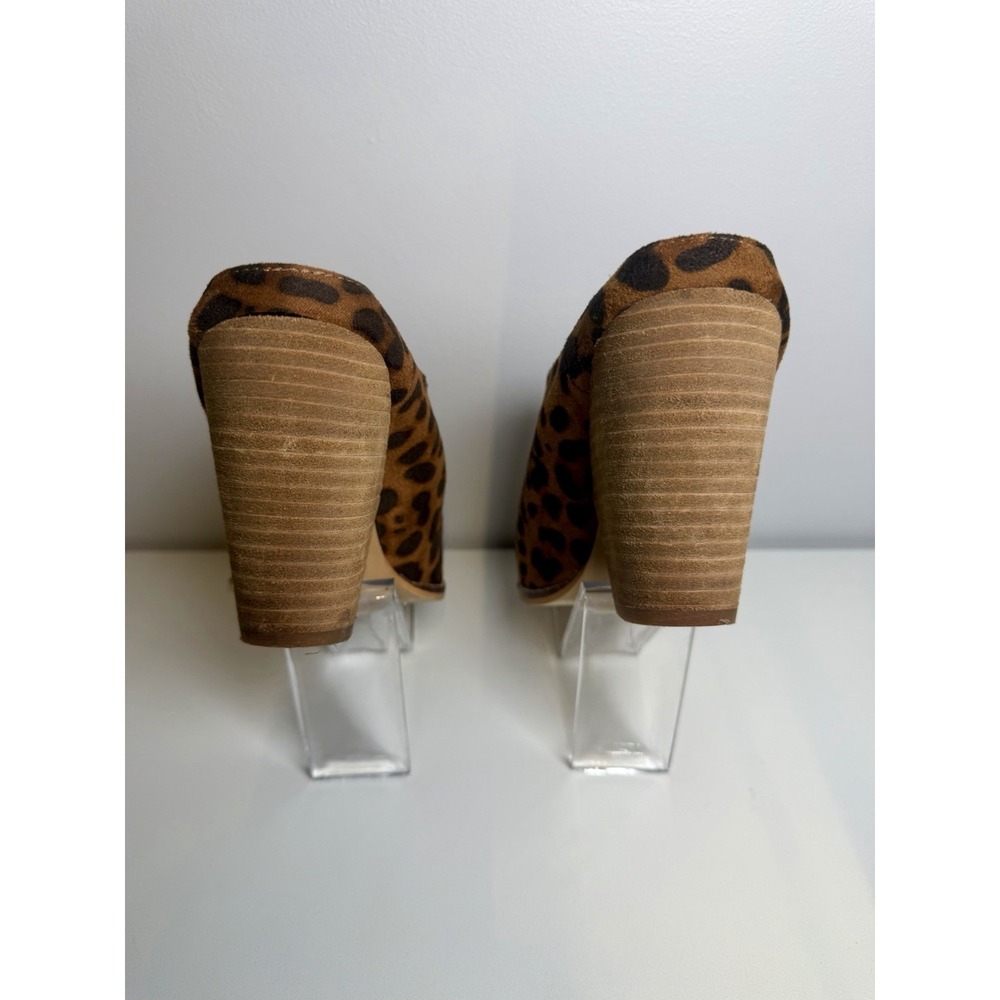 Beast Fashion Leopard Print Mule Booties Block Heel Women's Size 8 - Picture 4 of 8